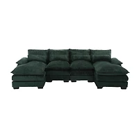 Streamdale Modern Large chenille Fabric U-Shape Sectional Sofa
