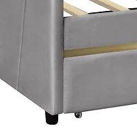 Streamdale Upholstered Daybed Twin Size With Two Drawers And Wood Slat