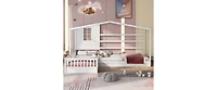 Streamdale Twin Bed with L-Structure Fence, Espresso