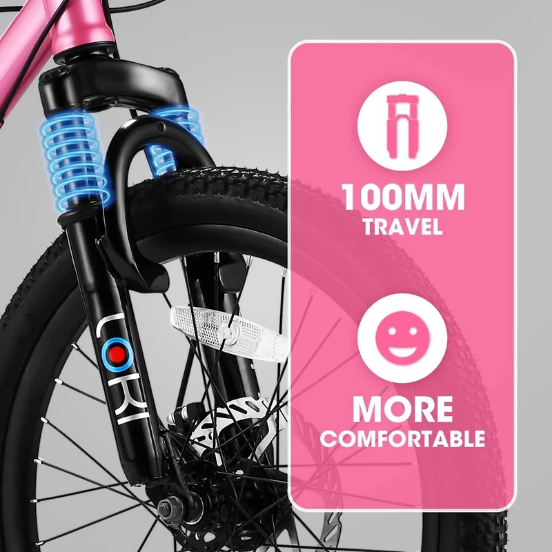 Streamdale Furniture 20" Kids Bike: 7-Speed, Disc Brake, Front Suspension