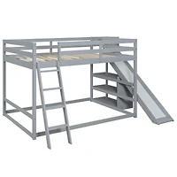 Streamdale Full Over Bunk Bed With Ladder, Slide And Shelves