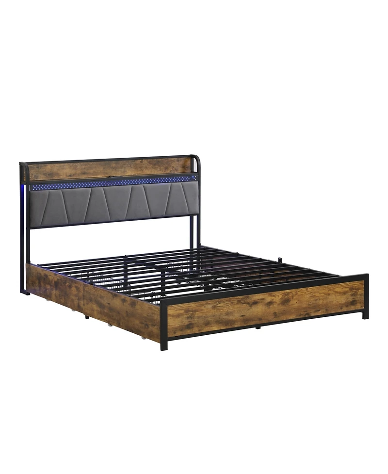 Streamdale Queen Bed Frame with Storage and Tech