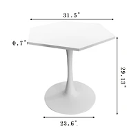 Streamdale Modern Hexagonal Coffee Table with Mdf Top and Metal Base