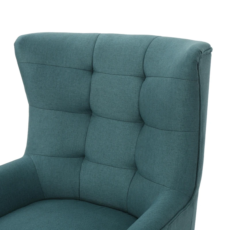 Streamdale Mid-Century Modern Tufted Armchair with Rubberwood Legs