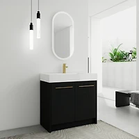 36" Freestanding Vanity with Resin Sink & Soft-Close Door