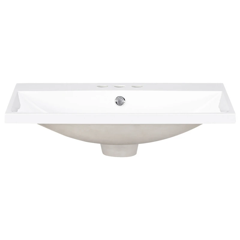 Streamdale 24" Ceramic Vanity Top, White Basin, 3-Faucet Holes