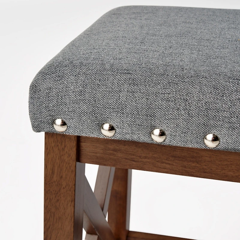 Streamdale Elegant and Durable Fabric Upholstered Barstools with X-Frame Base