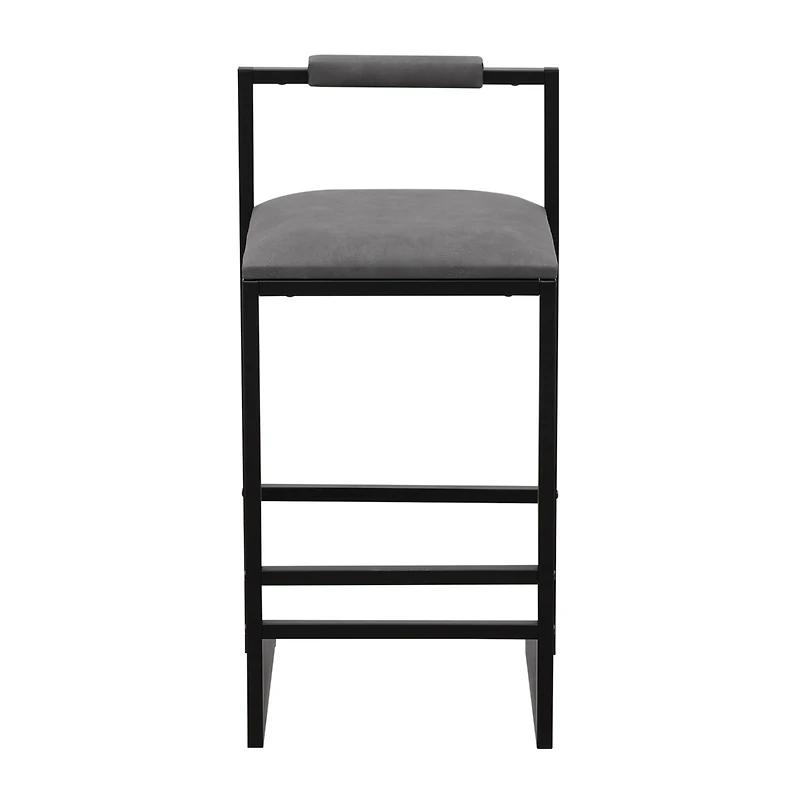 Streamdale Furniture Gray Upholstered Counter Height Bar Stools with Back