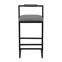 Streamdale Furniture Gray Upholstered Counter Height Bar Stools with Back