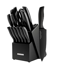 15 Piece Stainless Steel Knife Set with Block and Sharpener