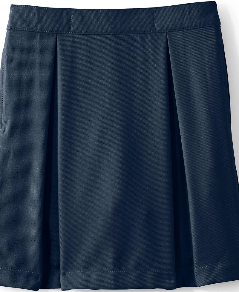Lands' End Big Girls School Uniform Solid Pleated Skort Top of Knee