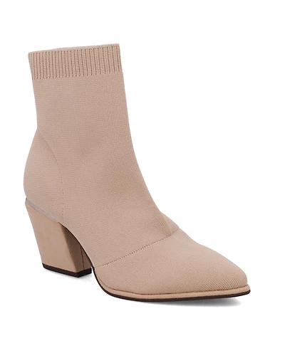 Mia Women's Draxton Block-Heel Knit Dress Booties