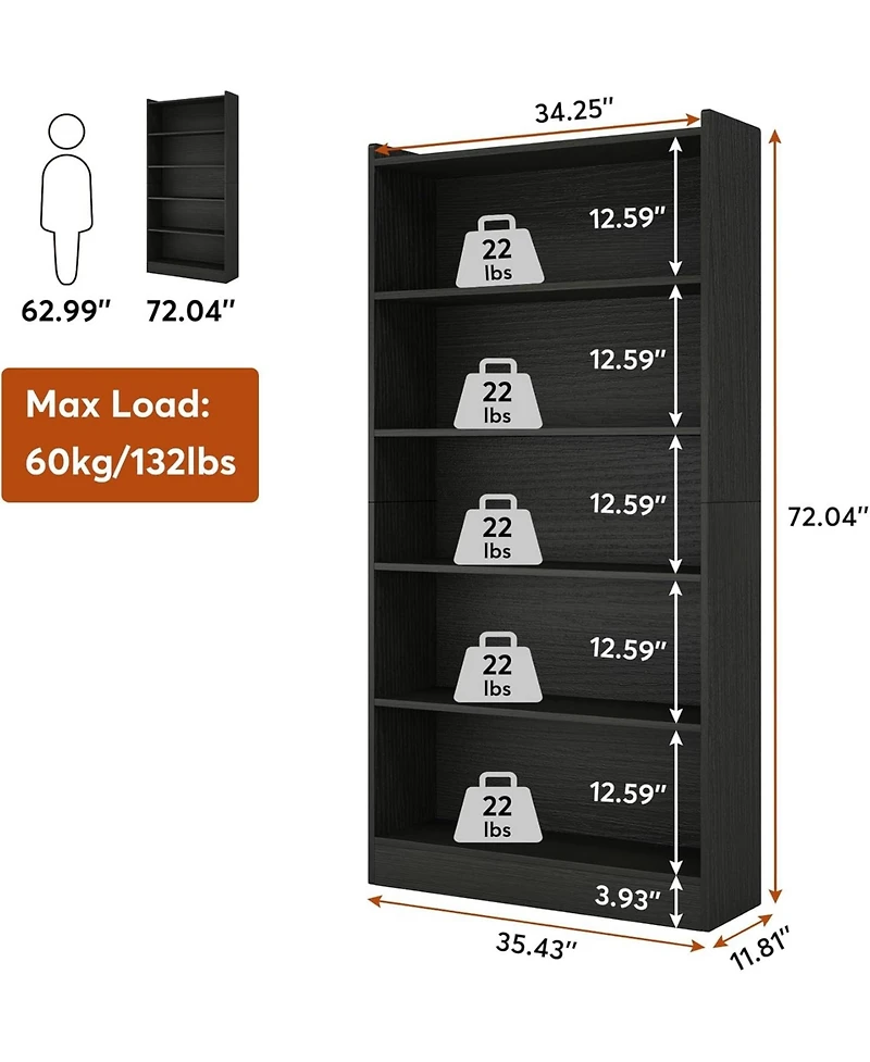 Tribesigns 78-inch Tall Bookcase, Modern 7-Tier White Library Bookshelf with Storage Shelves, Large Open Bookcases Wood Display Shelving Unit