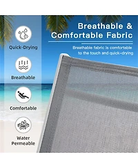 Simplie Fun 2 Outdoor Chaise Lounge Chairs with Adjustable Backrest