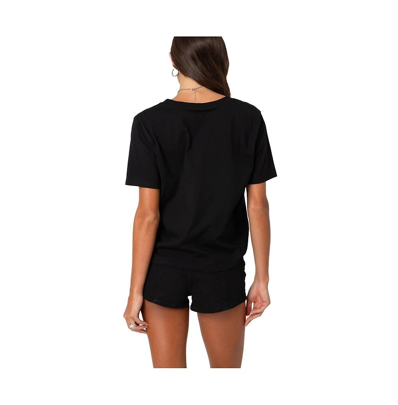 Edikted Loose fit V neck T shirt