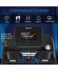 4.75HP Electric Folding Treadmill W/App Auto Incline Preset Programs Speakers