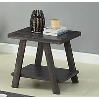 Streamdale Furniture Replicated Wood Shelf End Table in Charcoal Finish