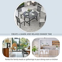 Streamdale Gray 5-Piece Round Dining Table Set with 4 Chairs