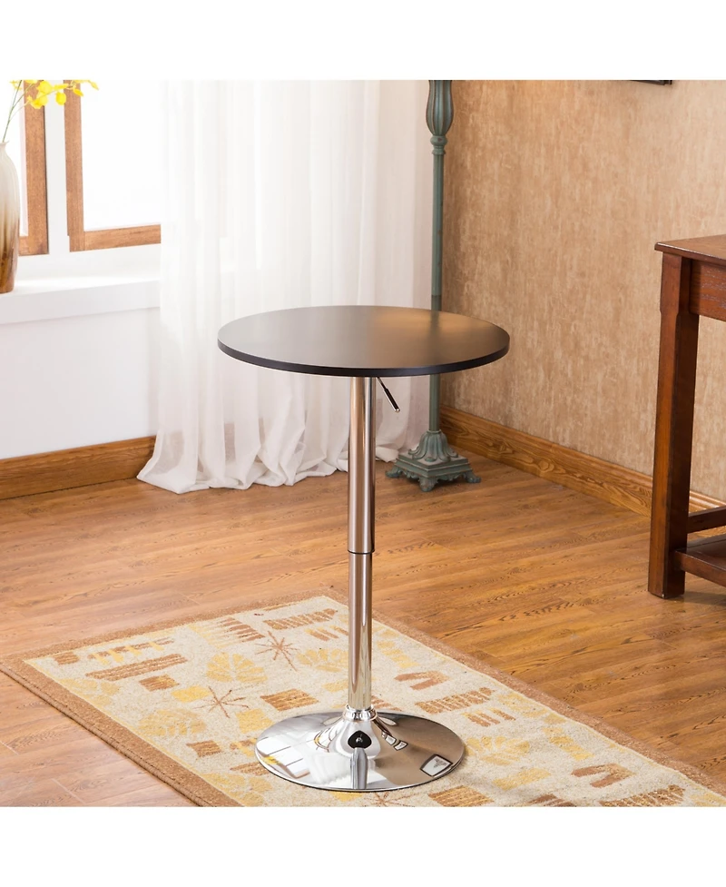 Streamdale Furniture Adjustable Wood and Metal Bar Table in Black
