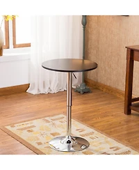 Streamdale Furniture Adjustable Wood and Metal Bar Table in Black