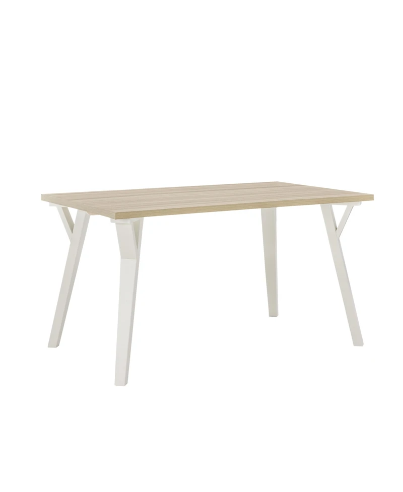 Streamdale Furniture Alwynn Contemporary Rectangular Dining Table, White and Natural Wood