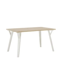 Streamdale Furniture Alwynn Contemporary Rectangular Dining Table, White and Natural Wood
