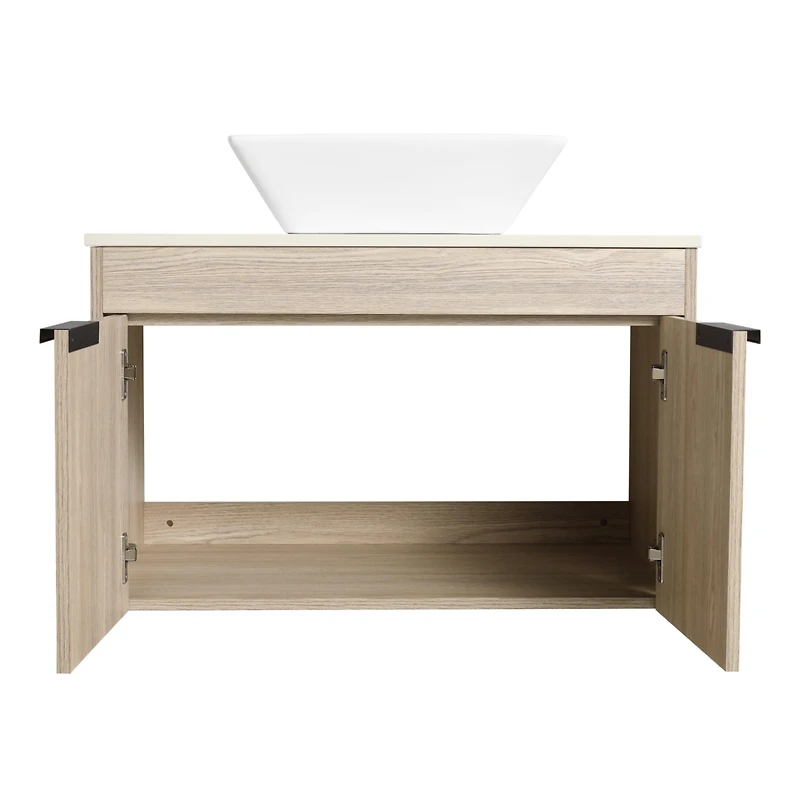 Streamdale 30" Modern Design Float Bathroom Vanity With Ceramic Basin Set