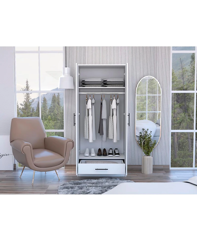 Simplie Fun Conway Rectangle Armoire White