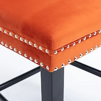 Streamdale Handcrafted Velvet Barstools with Supportive Backrest