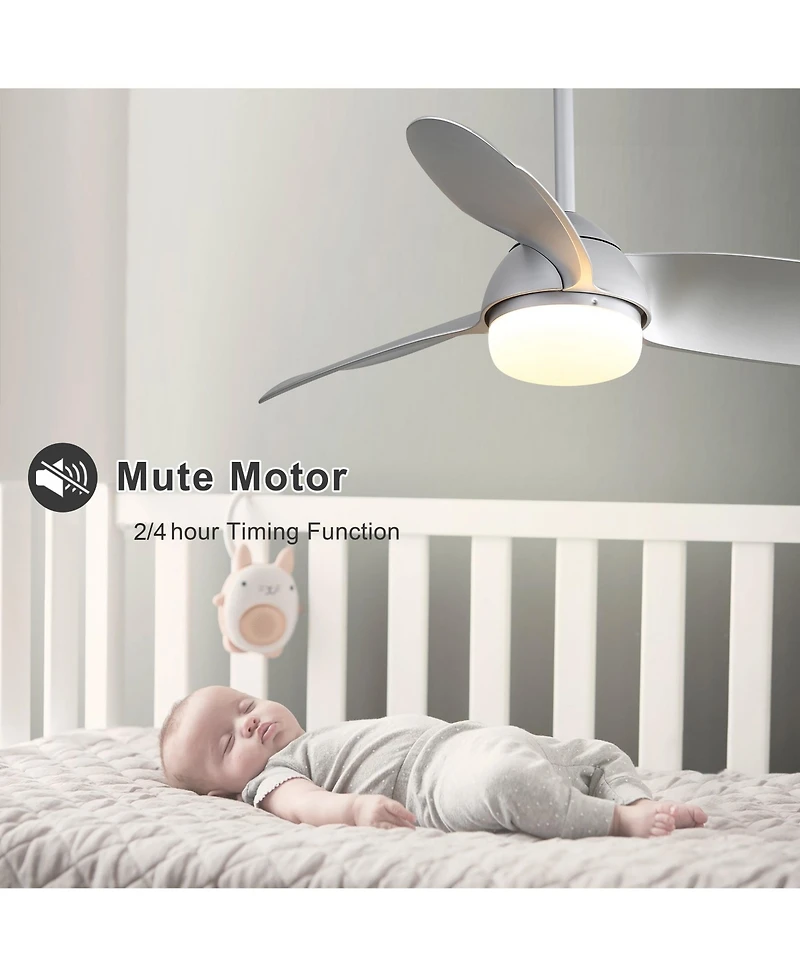 Sofucor 42 White Ceiling Fan With Light