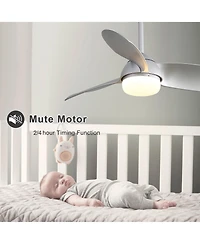 Sofucor 42 White Ceiling Fan With Light