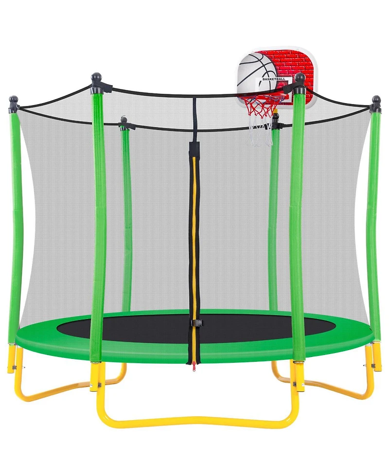 Streamdale 65" Mini Toddler Trampoline with Enclosure and Basketball Hoop