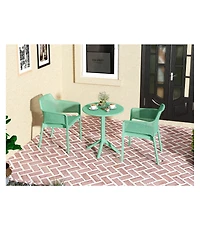 Streamdale Furniture 3 piece plastic arm chair Bistro Grs Premium Ocean Plastic, Green