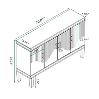 Streamdale Furniture Olive Green Modern Farmhouse Floor Cabinet with Adjustable Shelves