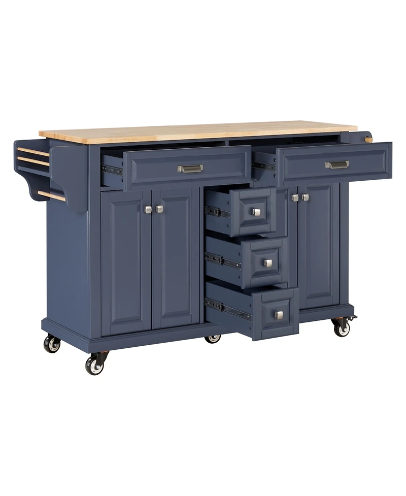 Streamdale Cambridge Natural Wood Top Kitchen Island with Storage