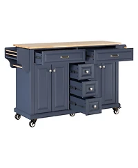 Streamdale Cambridge Natural Wood Top Kitchen Island with Storage
