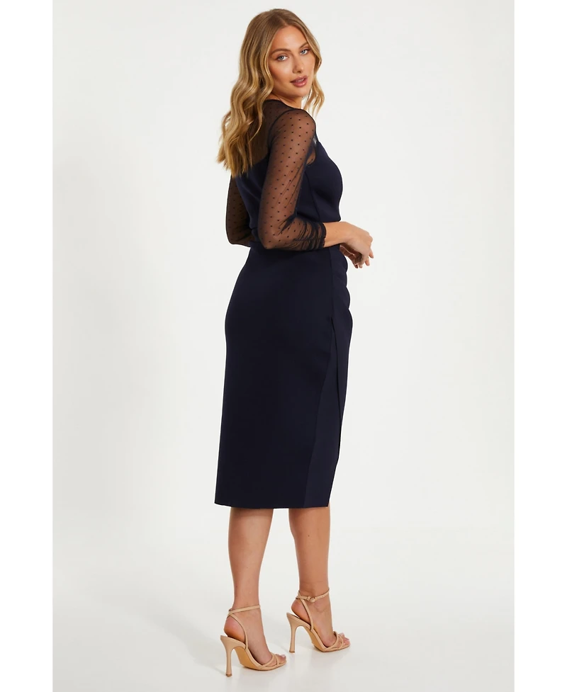 Quiz Women's Scuba Sweetheart Bodycon Midi Dress