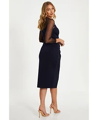 Quiz Women's Scuba Sweetheart Bodycon Midi Dress