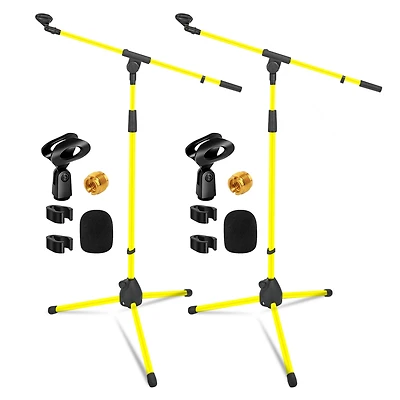 5 Core Tripod Mic Stand Pair Heavy Duty Height Adjustable Floor Microphone Boom Arm Pedestal Para Microfono for Singing On Stage Studio