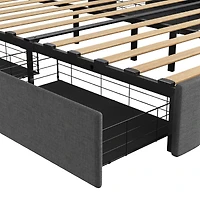 Streamdale Full Size Bed Frame with Led and Storage Drawers