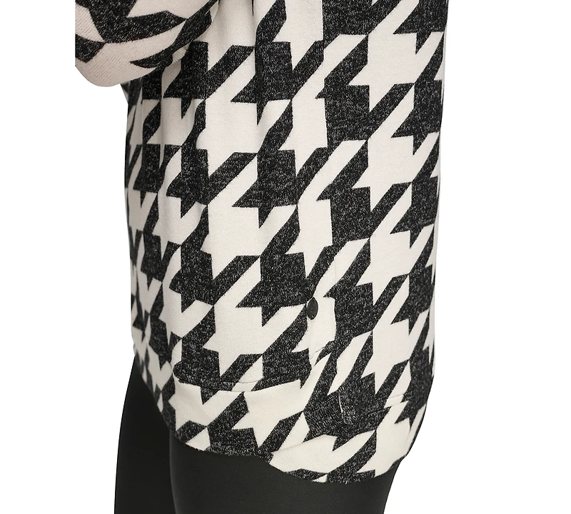 Andrew Marc Sport Women's Printed Cowlneck Drop-Shoulder Tunic Top