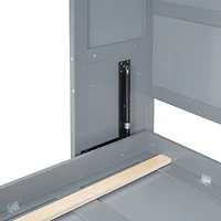 Streamdale Full Murphy Bed Wall with Top Cabinets, Gray