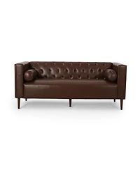 Streamdale Furniture Contemporary Tufted 3-Seater Sofa With Wood Accents