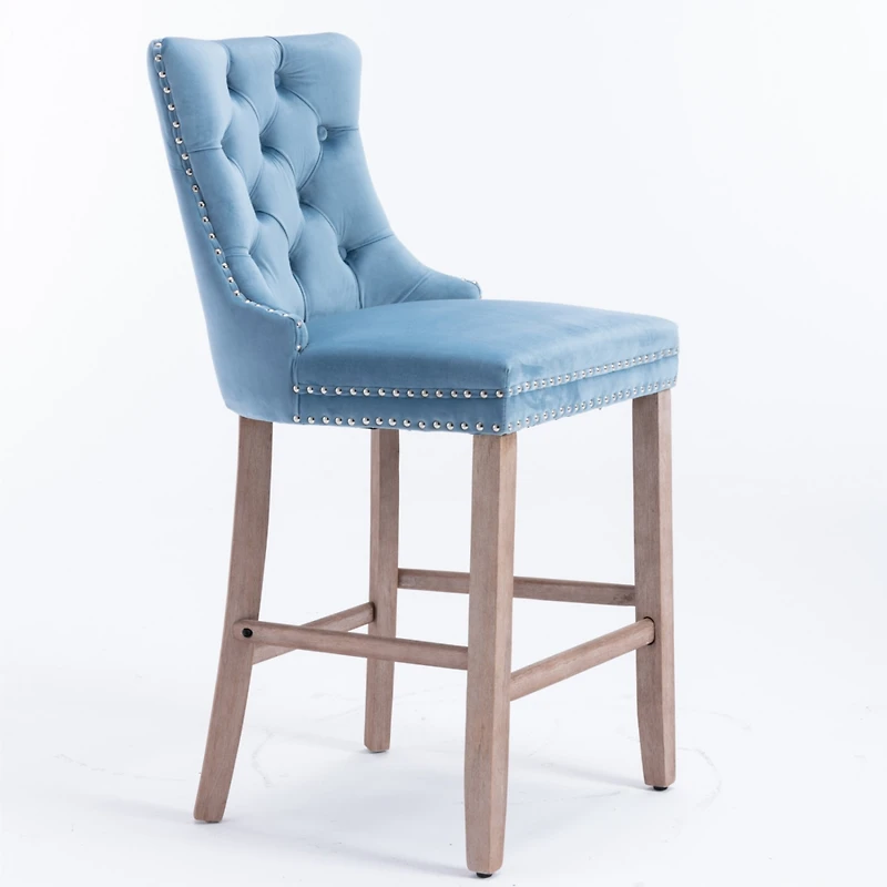 Streamdale Furniture Handcrafted Velvet Barstools with Supportive Backrest