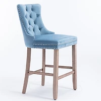 Streamdale Furniture Handcrafted Velvet Barstools with Supportive Backrest