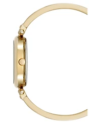 Anne Klein Women's Quartz Black Oval Diamond Accented Gold-Tone Alloy Metal Bangle Watch, 26mm