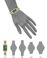 Anne Klein Women's Quartz Abalone Gemstone Accented Gold-Tone Alloy Metal Bracelet Watch, 21mm