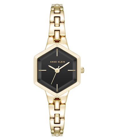 Anne Klein Women's Quartz Petite Hexagonal Gold-Tone Alloy Metal Bracelet Watch