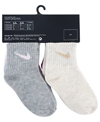 Nike Baby Girls' or Boys' and Toddler Swoosh Ankle Socks, 6-Pack