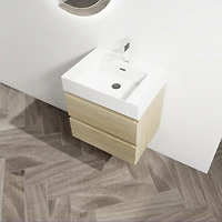 Streamdale 24" Wood Grain Vanity w/ Resin Sink & Soft-Close Drawers